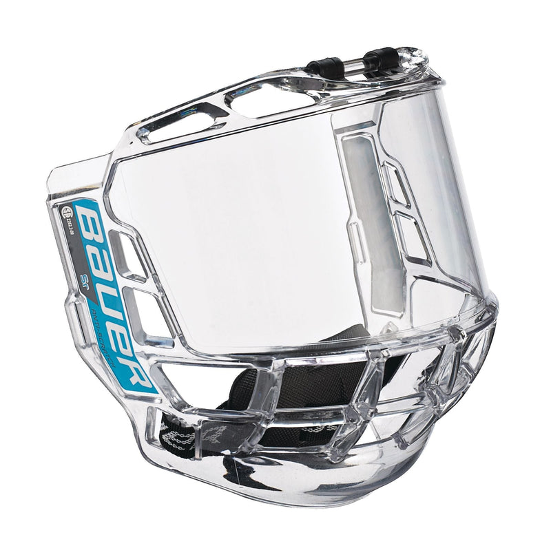 Bauer Concept 3 Clear Hockey Full Face Mask/Shield/Fishbowl with High-Impact Polycarbonate Shield D8