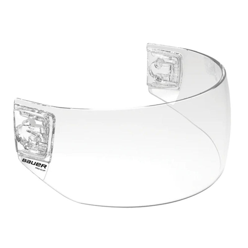 Bauer Pro-Clip Straight Hockey Helmet Visor with Clips, Junior/Senior, Clear L2