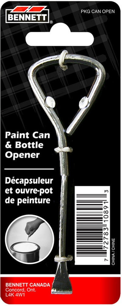 Bennett Metal Paint Can & Bottle Opener, Silver O2