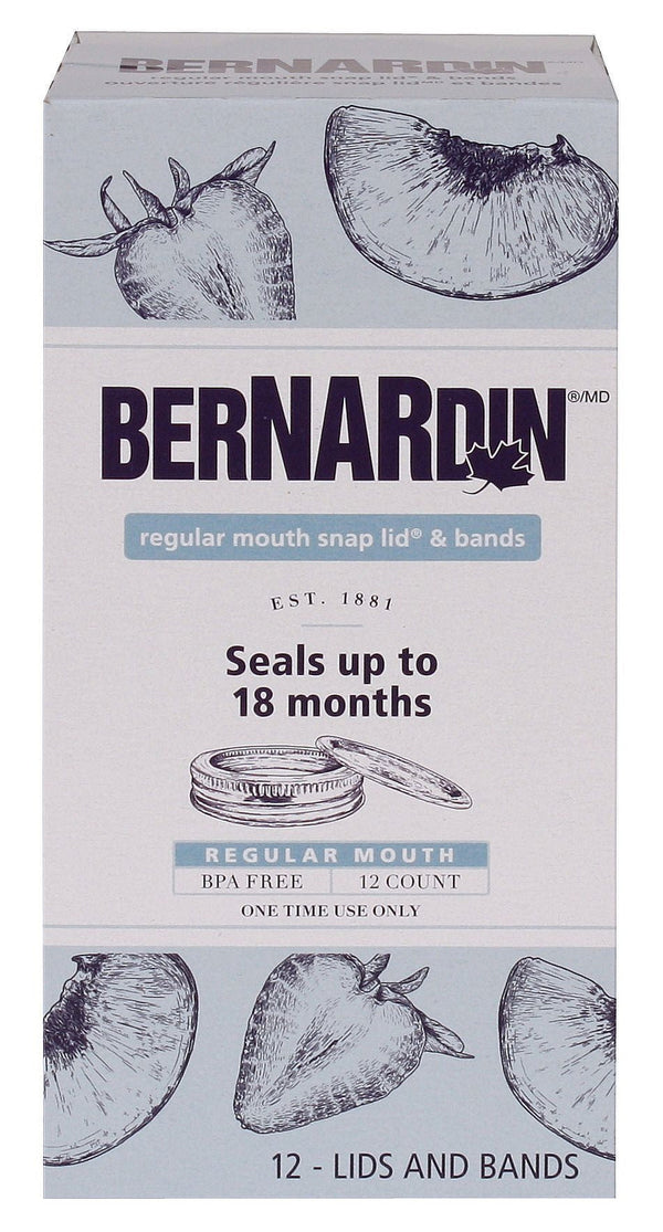 Bernardin Regular Mouth Replacement Snap Lids and Bands for Mason Jars, 12-pk Z1