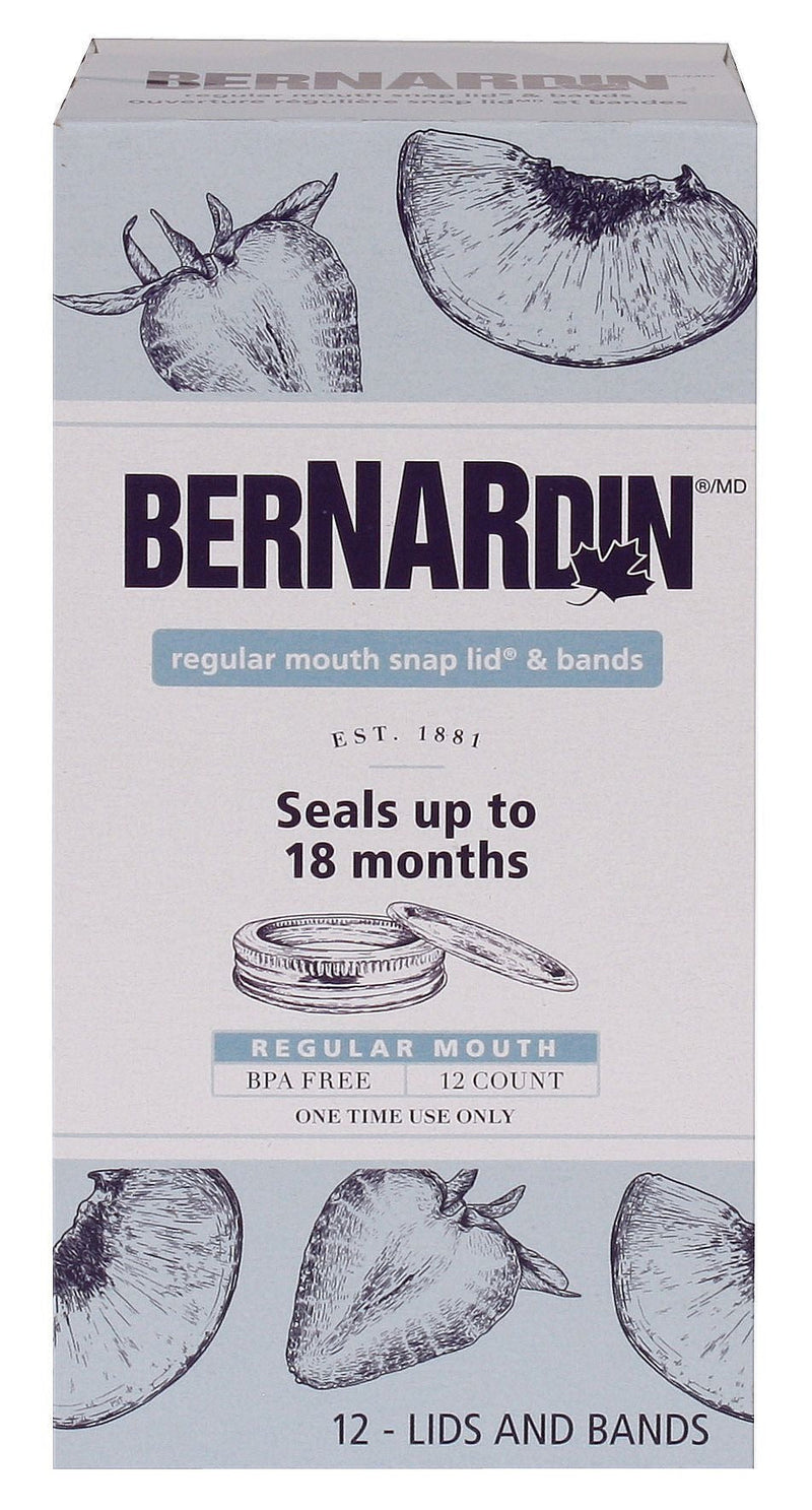 Bernardin Regular Mouth Replacement Snap Lids and Bands for Mason Jars, 12-pk Z1