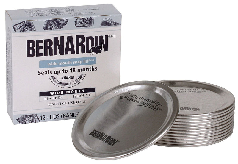 Bernardin Wide Mouth Replacement Snap Lids for Mason Jars, 12-pk G5