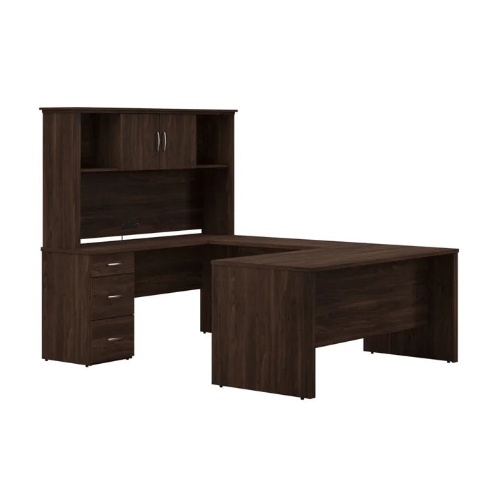 Bestar - Gosford U-Shaped Desk with Hutch G2