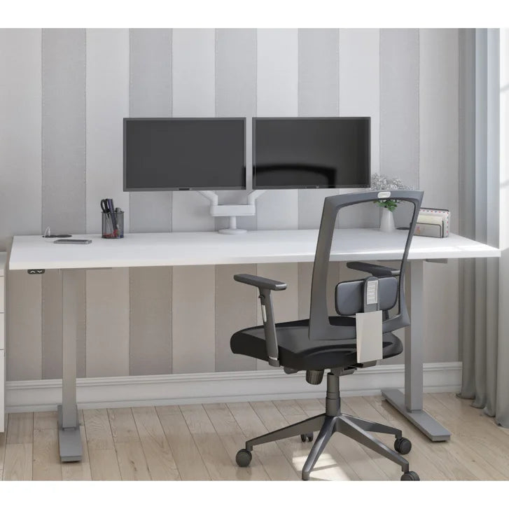 Bestar Upstand 76.2 cm x 182.9 cm (30 in. x 72 in.) Height Adjustable Desk with Dual Monitor Arm Z9