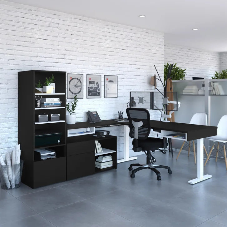 Bestar Viva L-shaped Height-adjustable Workstation L0