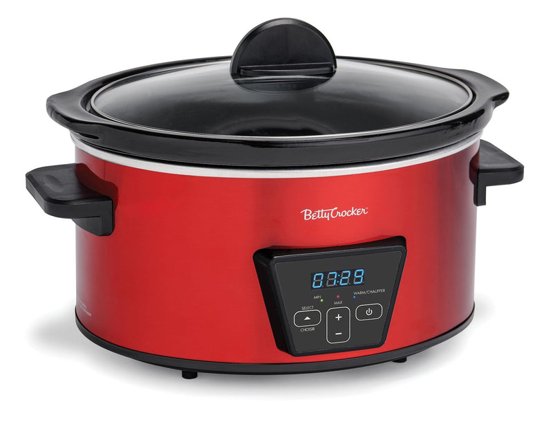 Betty Crocker Digital Programmable Slow Cooker with Tempered Glass Lid, 5-qt V0