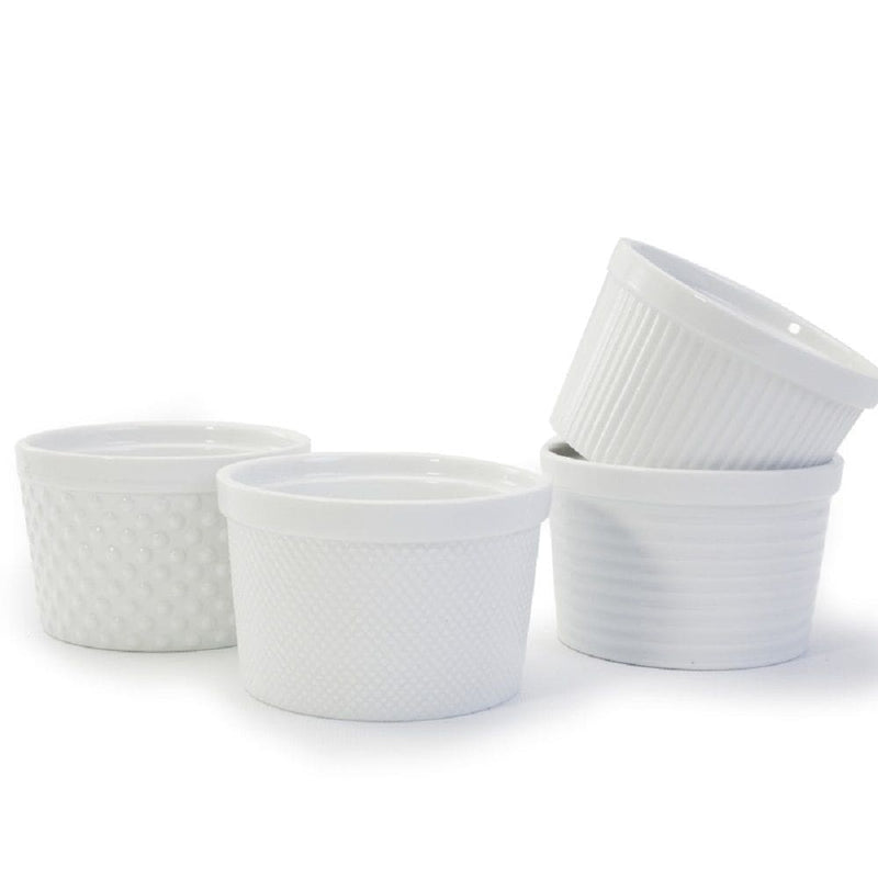 Bia Textured Ramekin Set, 12-oz, White, 4-pc J5