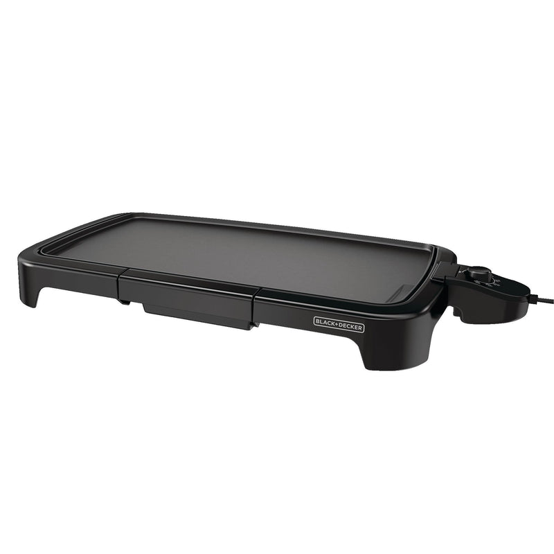 Black & Decker Family Sized Electric Griddle, Black, 20-in x 11-in N3