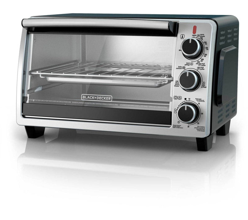 Black & Decker Toaster Oven with 4 Functions, Stainless Steel, 6-Slices A2