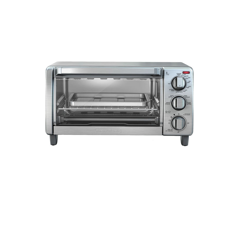 Black & Decker Toaster Oven with Natural Convection, Stainless Steel, 4-Slice J9