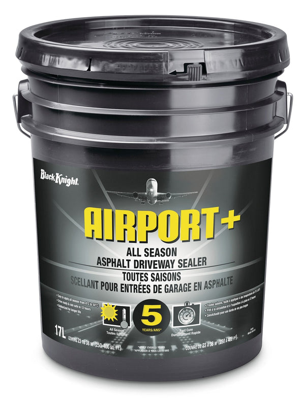 Black Knight Airport+ All-Season Driveway Asphalt Sealer, 250-400 sq. ft Coverage, 17-L V2