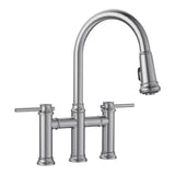 Blanco Empressa Pull-Down Dual-Spray Bridge Faucet, PVD Steel