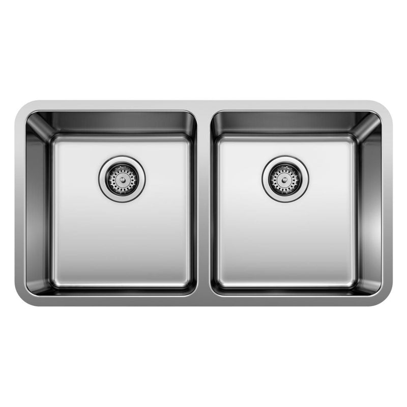 Blanco Formera 33-in 50/50 Double Bowl Undermount Stainless Steel Kitchen Sink U1