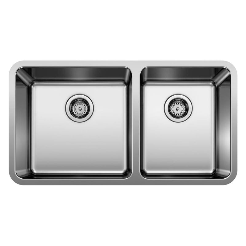 Blanco Formera 33-in 60/40 Double Bowl Undermount Stainless Steel Kitchen Sink H0