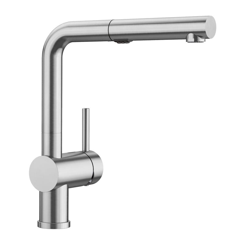 Blanco Linus Low Arc Pull-Out Dual-Spray Kitchen Faucet, PVD Steel I9
