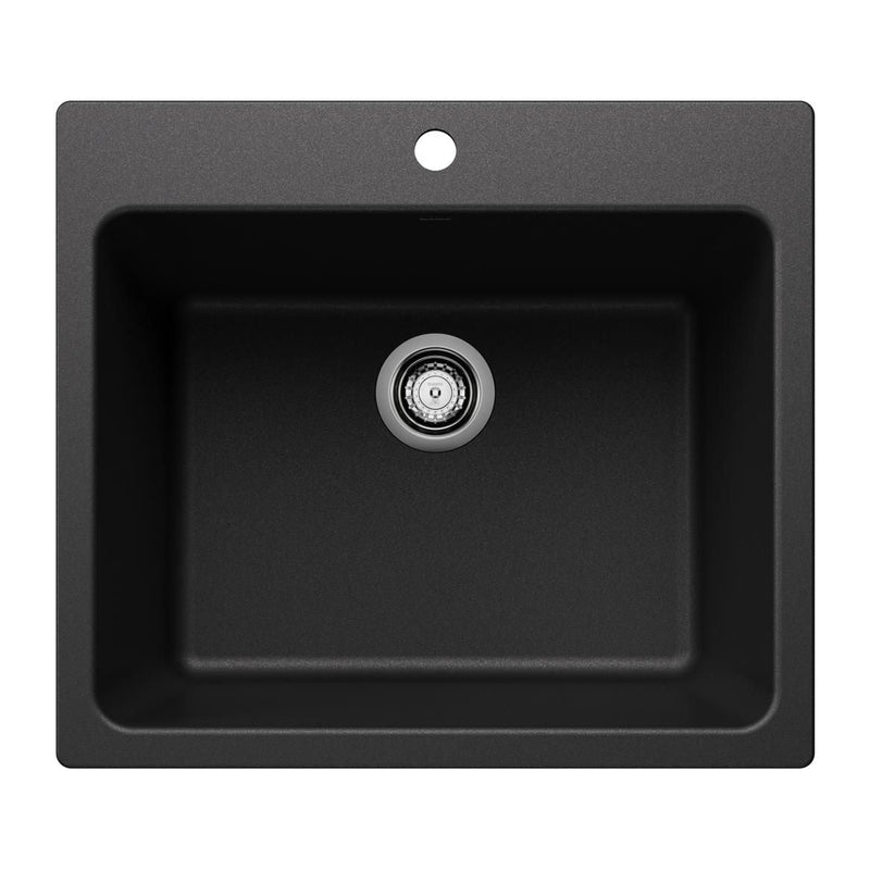 Blanco Liven SILGRANIT 25-in Single Bowl Dual Mount Laundry Sink, Anthracite O7