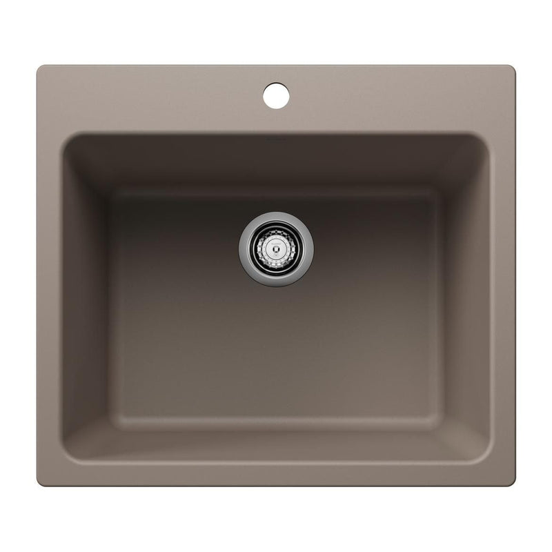 Blanco Liven SILGRANIT 25-in Single Bowl Dual Mount Laundry Sink, Truffle T2