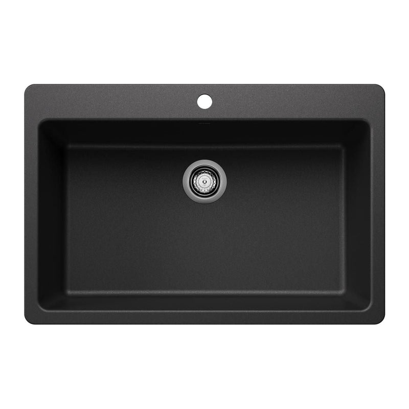 Blanco Liven SILGRANIT 33-in Super Single Dual Mount Kitchen Sink, Anthracite X3