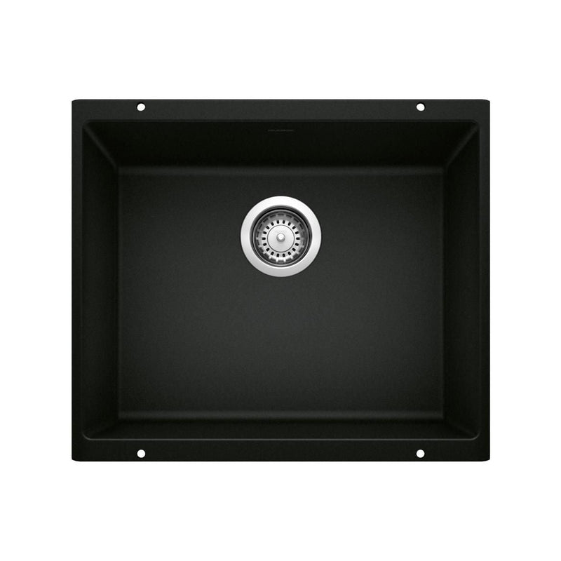 Blanco Precis SILGRANIT 21-in Single Bowl Undermount Kitchen Sink, Coal Black R6