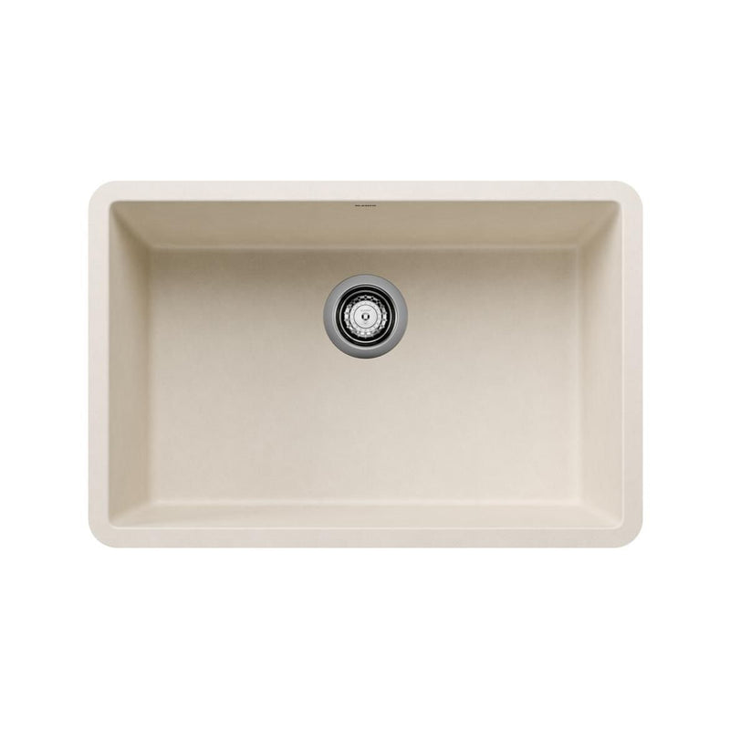 Blanco Precis SILGRANIT 27-in Single Bowl Undermount Kitchen Sink, Soft White J2