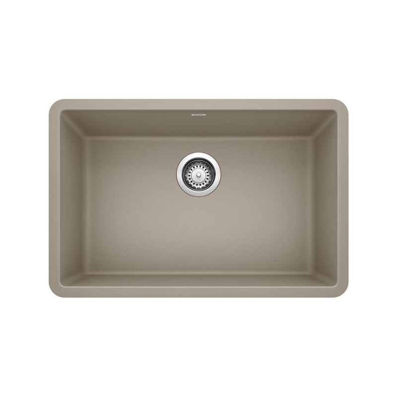 Blanco Precis SILGRANIT 27-in Single Bowl Undermount Kitchen Sink, Truffle W1