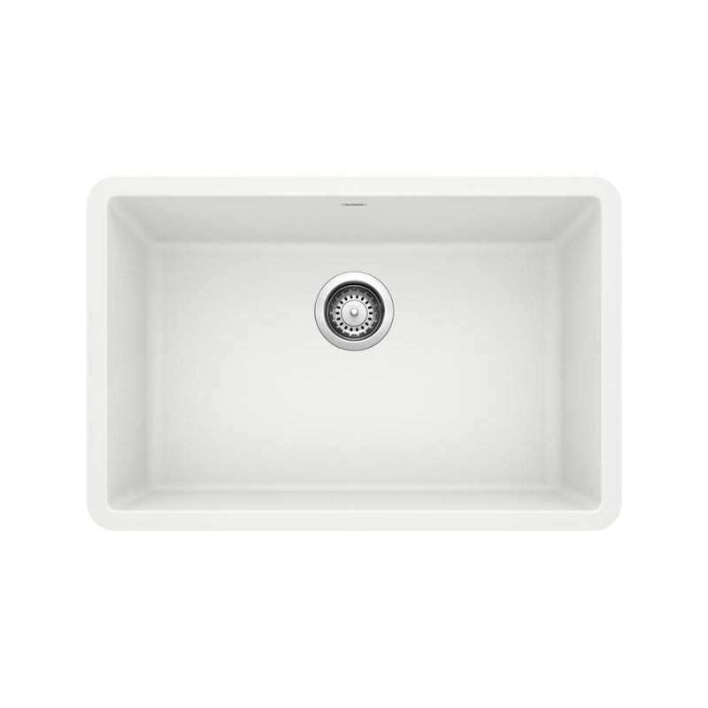 Blanco Precis SILGRANIT 27-in Single Bowl Undermount Kitchen Sink, White D9