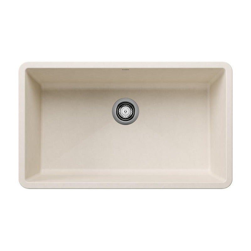 Blanco Precis SILGRANIT 32-in Super Single Undermount Kitchen Sink, Soft White D6