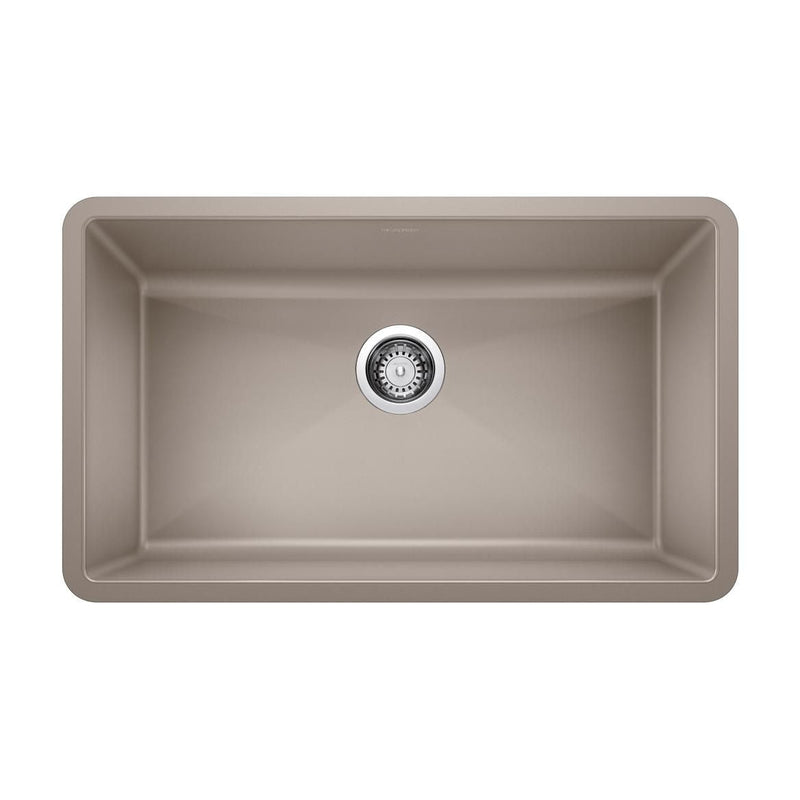 Blanco Precis SILGRANIT 32-in Super Single Undermount Kitchen Sink, Truffle Q7
