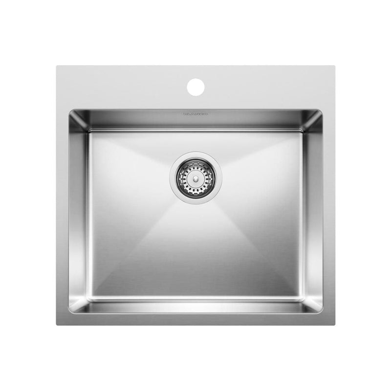 Blanco Quatrus R15 22-in Single Bowl Dual Mount Stainless Steel Kitchen Sink J2