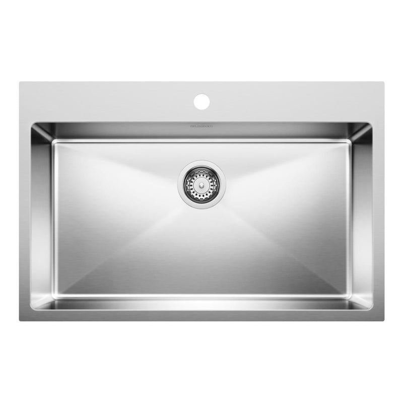 Blanco Quatrus R15 31-in Single Bowl Dual Mount Stainless Steel Kitchen Sink P8