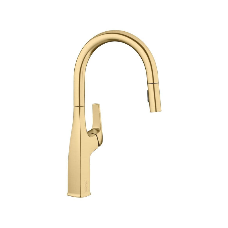 Blanco Rivana High-Arc Pull-Down Dual-Spray Kitchen Faucet, Satin Gold T2