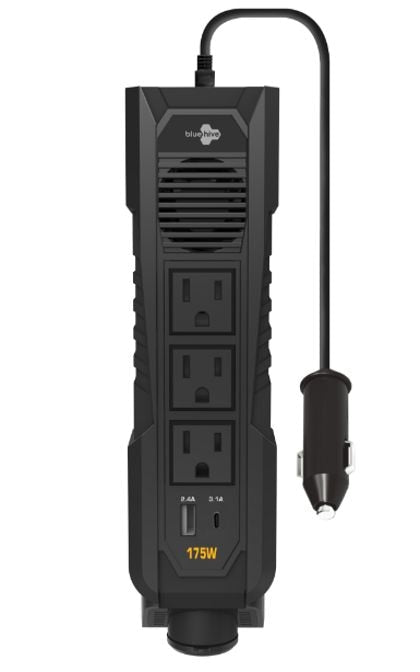 Bluehive Power Inverter with USB Ports & Electrical Outlets, 175W, Z7