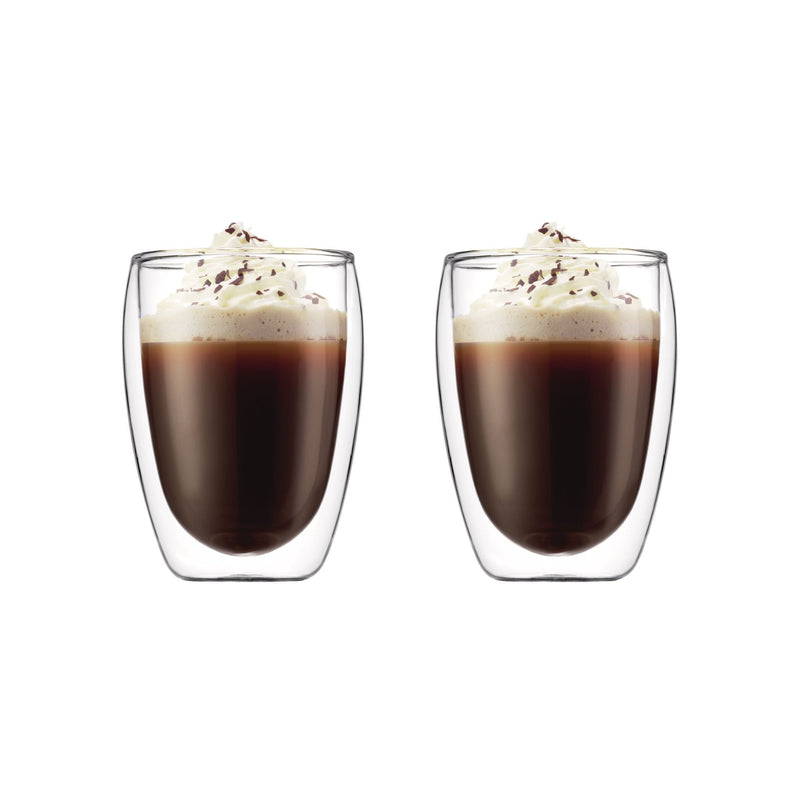 Bodum Double Wall Clear Glass Mugs, 11.8-oz, 2-pk Y6