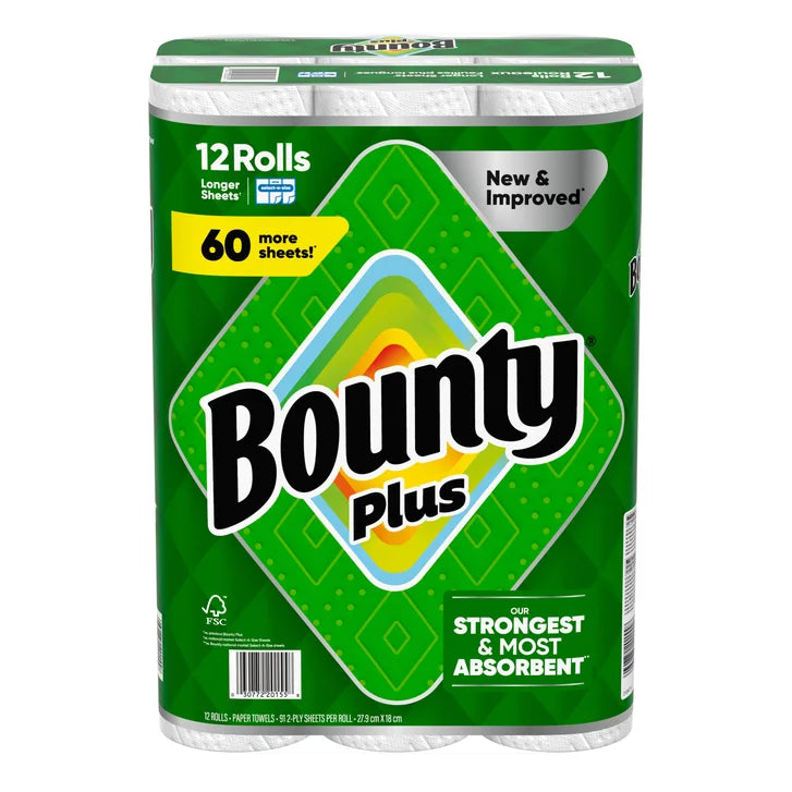 Bounty Plus Paper Towel, 12 x 91 Sheets K4
