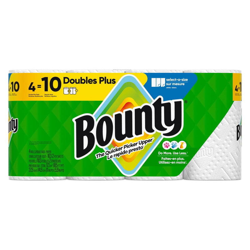 Bounty Select-A-Size Double Plus Roll Paper Towel, 2-ply, 4-pk Y0
