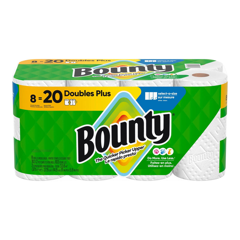 Bounty Select-A-Size Double Plus Roll Paper Towel, 2-ply, 8-pk J6