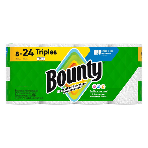 Bounty Select-A-Size Triple Roll Paper Towel, 2-ply, 8-pk K3