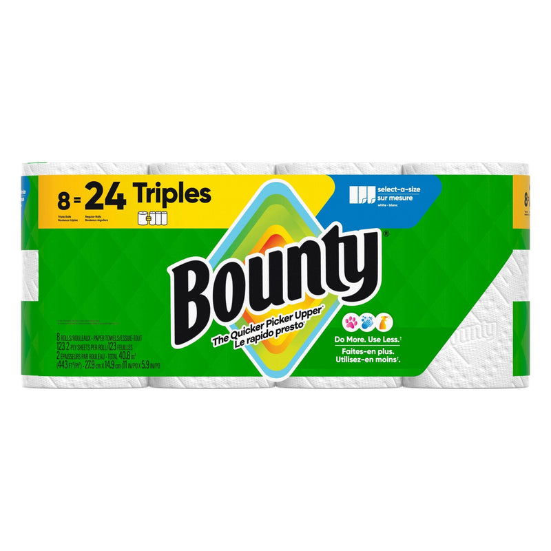 Bounty Select-A-Size Triple Roll Paper Towel, 2-ply, 8-pk K3