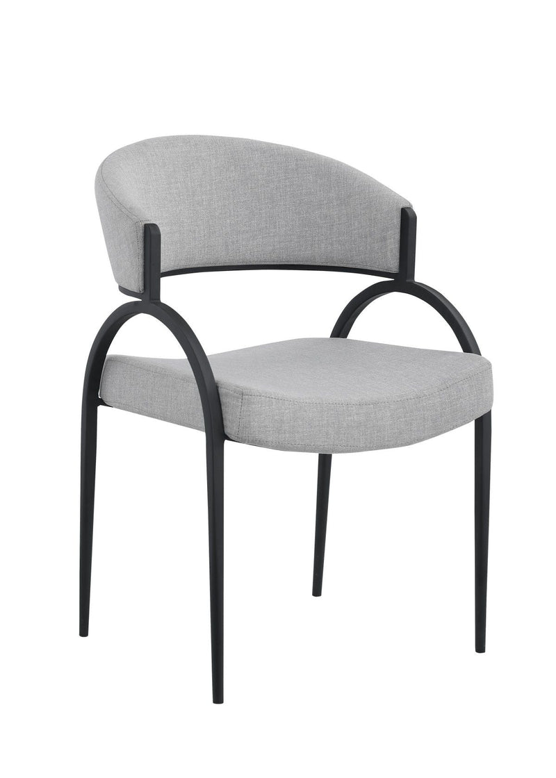Brassex Alara Cream/Black Fabric Upholstered Dining Chair, 2-pc W7
