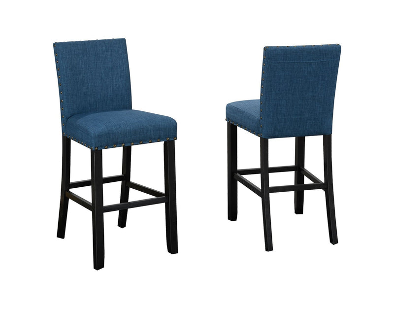 Brassex Alex Blue Counter/Bar Stool with Back Rest, 2-pc S0