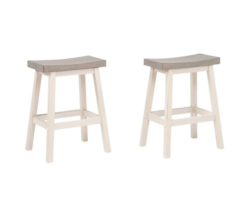Brassex Asher Grey/White Backless Counter/Bar Stool, 2-pc X5