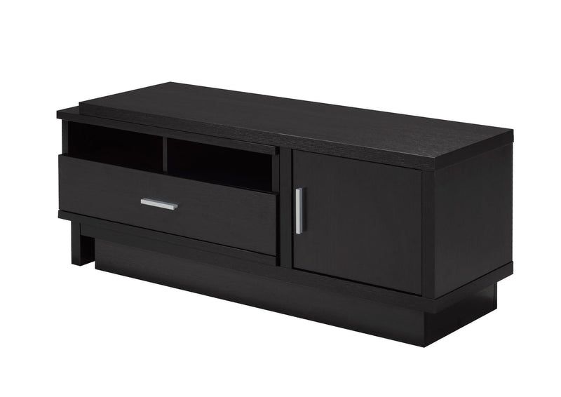 Brassex Darel 48-in Expandable Dark Cherry TV Stand with Storage Shelf and Cabinet U0
