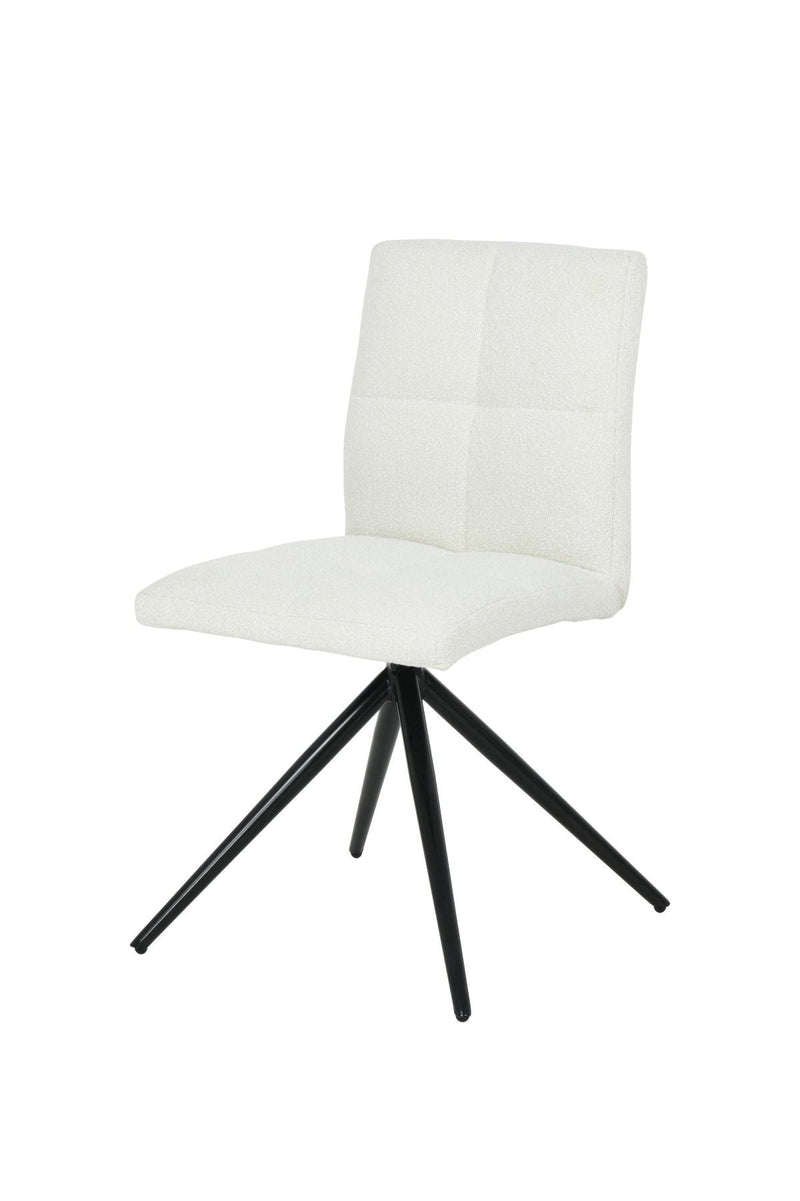 Brassex Ethan White Fabric Upholstered Armless Dining Chair, 2-pc X2