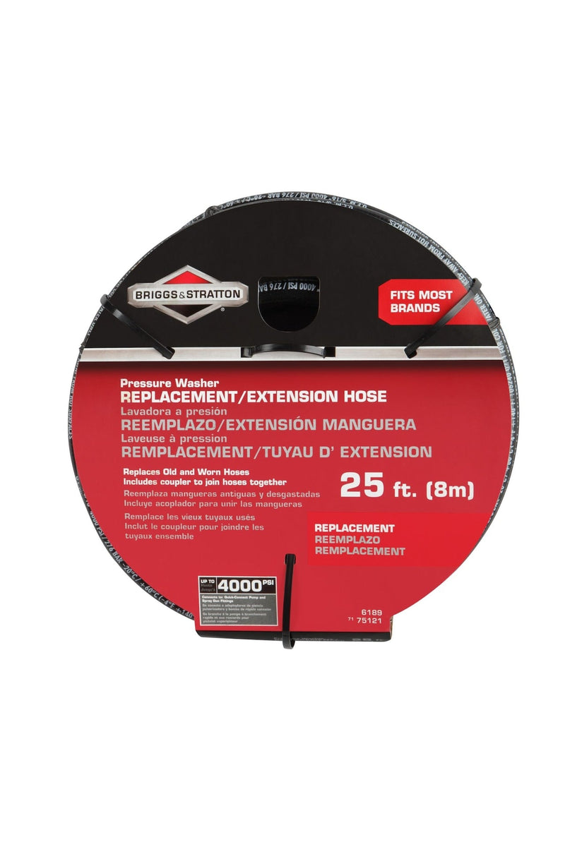 Briggs & Stratton Replacement/Extension Hose, Compatible with 4000 PSI Gas Pressure Washer, 25-ft W4