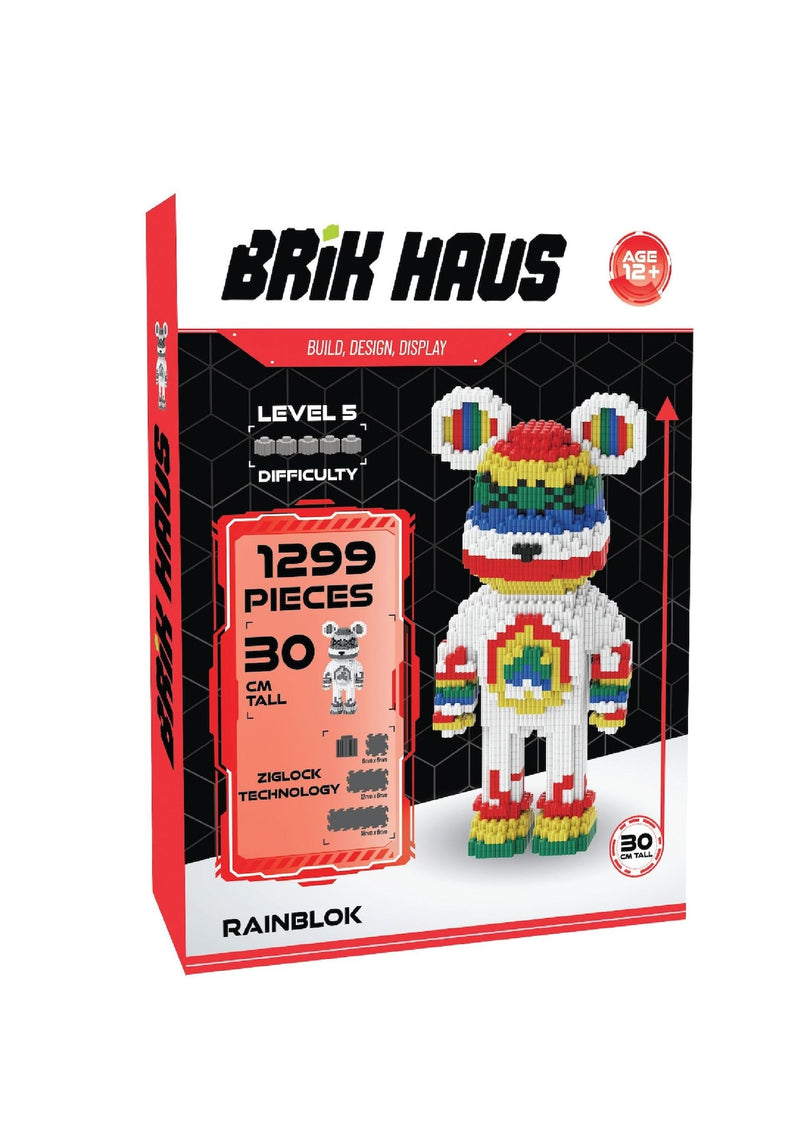 Brik Haus Rainbow Bear Construction Set, Small N9
