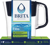 Brita Denali Water Filter Pitcher with Elite Filter, BPA Free, 6 Cup, Black