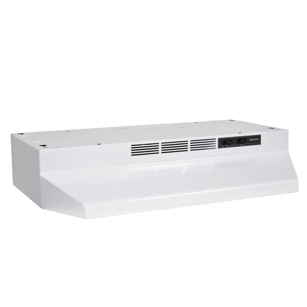 Broan BU2 Series 230CFM Under Cabinet Kitchen Exhaust Fan Range Hood, White, 24-in P3