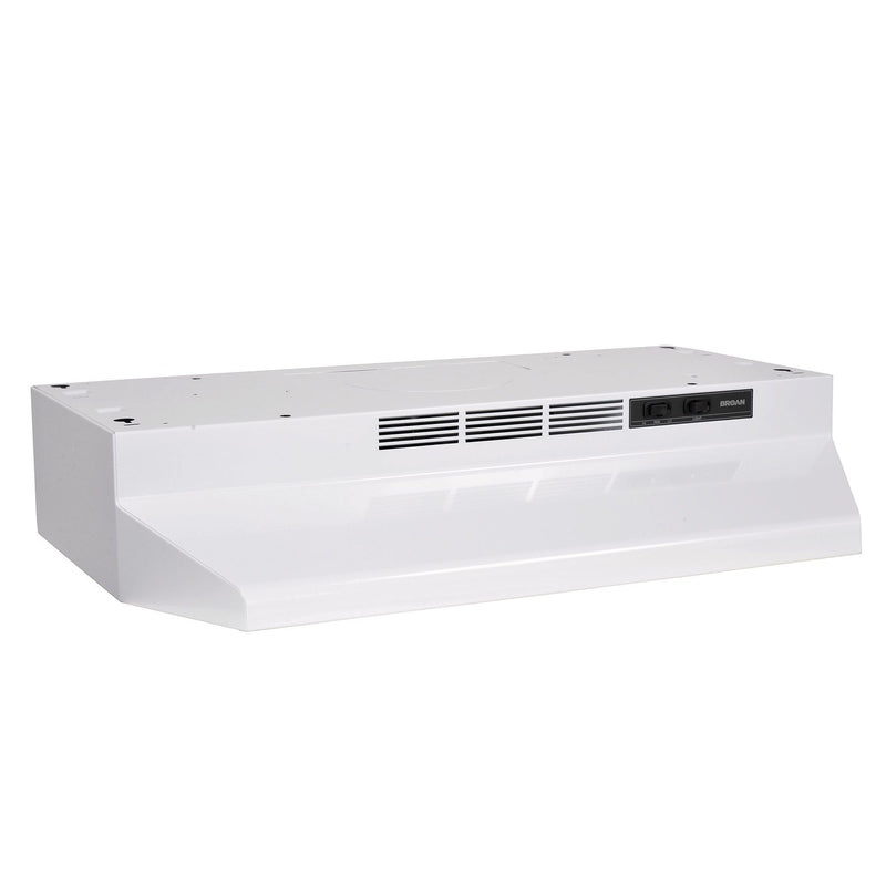 Broan BU2 Series 230CFM Under Cabinet Kitchen Exhaust Fan Range Hood, White, 24-in P3