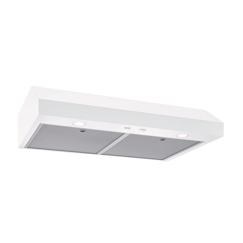 Broan Glacier1 350CFM Under Cabinet Kitchen Exhaust Fan Range Hood, White, 30-in F5