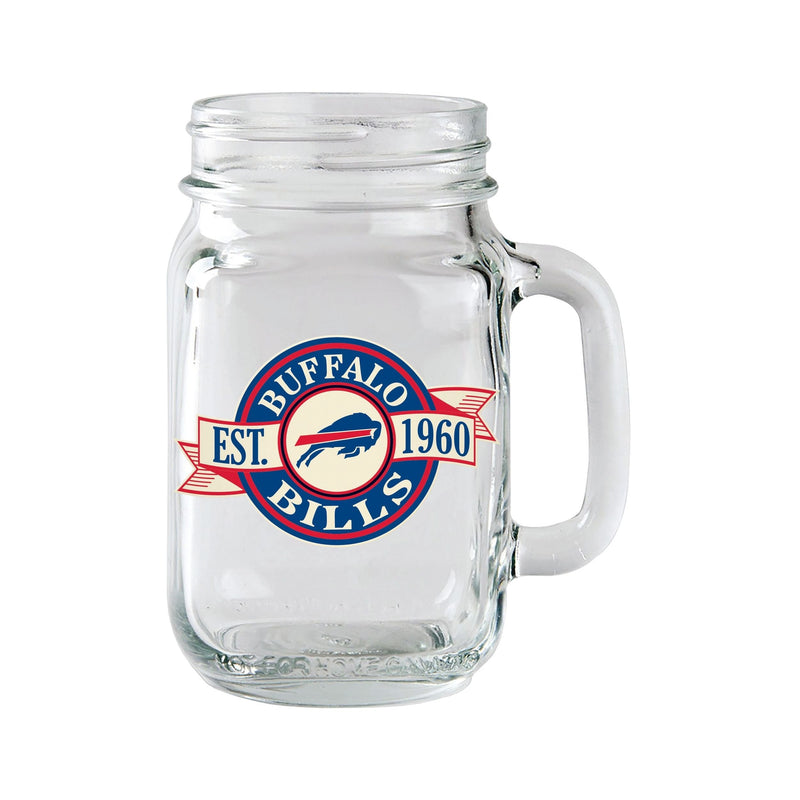 Buffalo Bills Mason Jar Mug Pint Glass For NFL Football Fans/Collectors, 16.5-oz F7